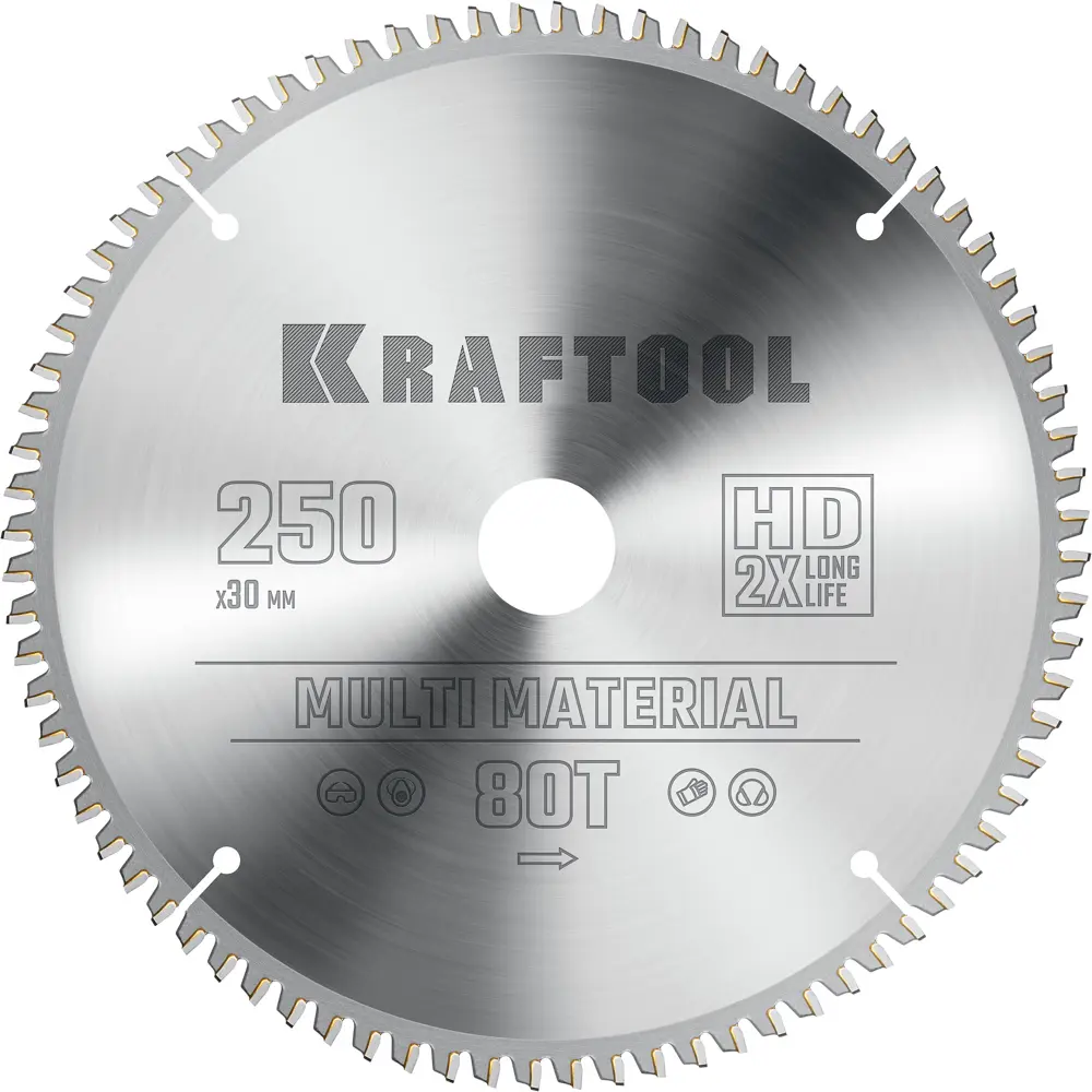 Диск пильный по алюминию Kraftool 36953-250-30 80Т 250x30x2.2 мм