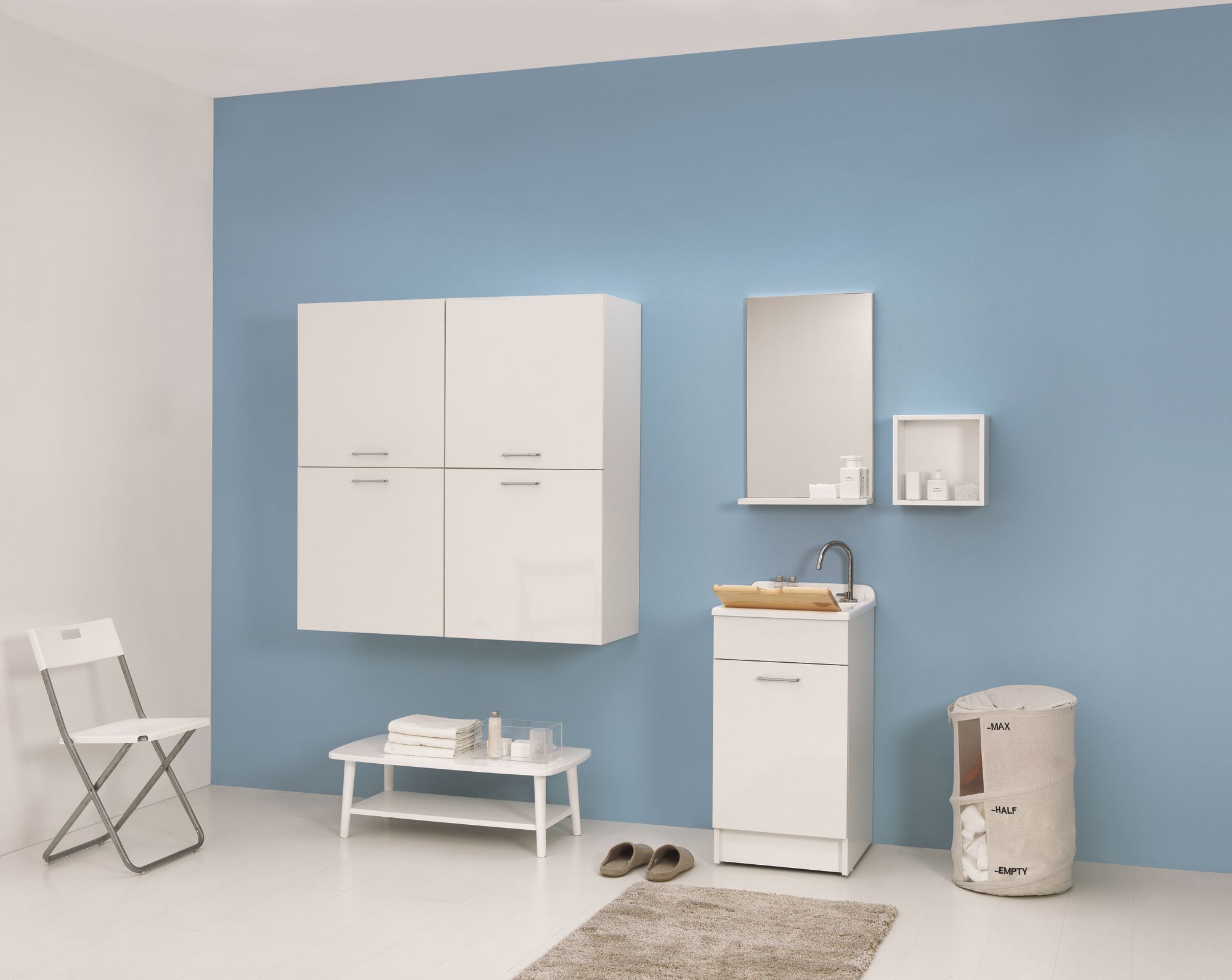 Шкаф для белья из ДСП с бельевой стойкой COLAVENE Jolly Wash ARCH-00149787 - Вид №2