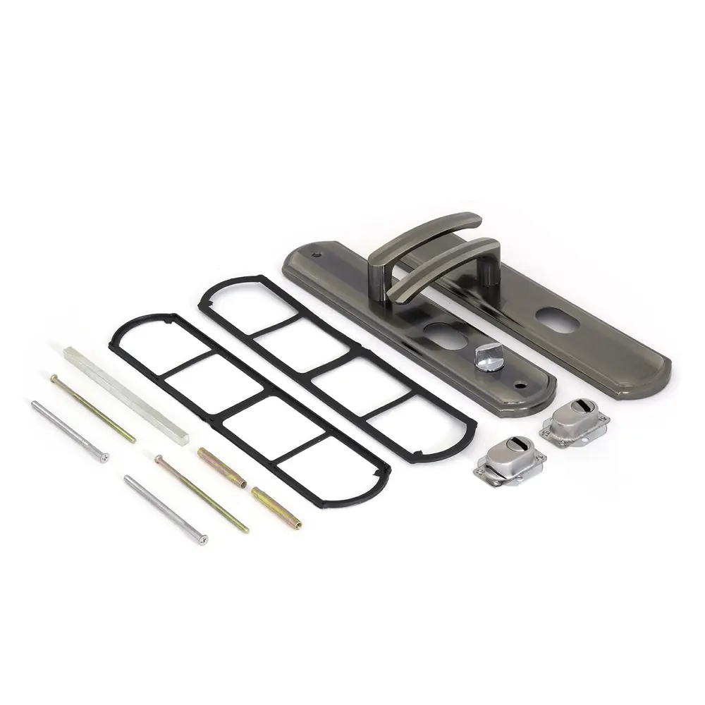 Ручка дверная входная на планке 40 левая, цвет серебристый PALLADIUM STLM-2204794 - Вид №1