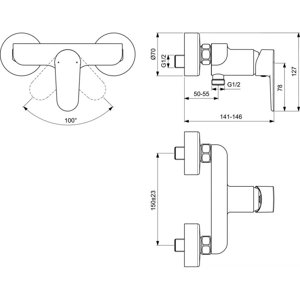Смеситель для душа Ideal Standard Tyria BC156HO однорычажный цвет белый/хром STLM-2009174 - Вид №5