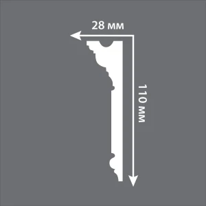 Молдинг Stenopol C7225, 110*29*2000мм, ударопрочный