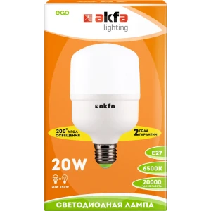 90644306 Лампа светодиодная Akfa Lighting AK-LCB FLLCB202765A E27 220 В 20 Вт цилиндр матовая 1600 Лм нейтральный белый свет STLM-1413577