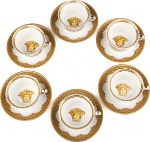 10607355 Rosenthal Versace Набор чашек чайных с блюдцами Моя любовь-барокко 220мл, фарфор, 6шт Фарфор