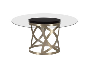 Круглый стеклянный стол