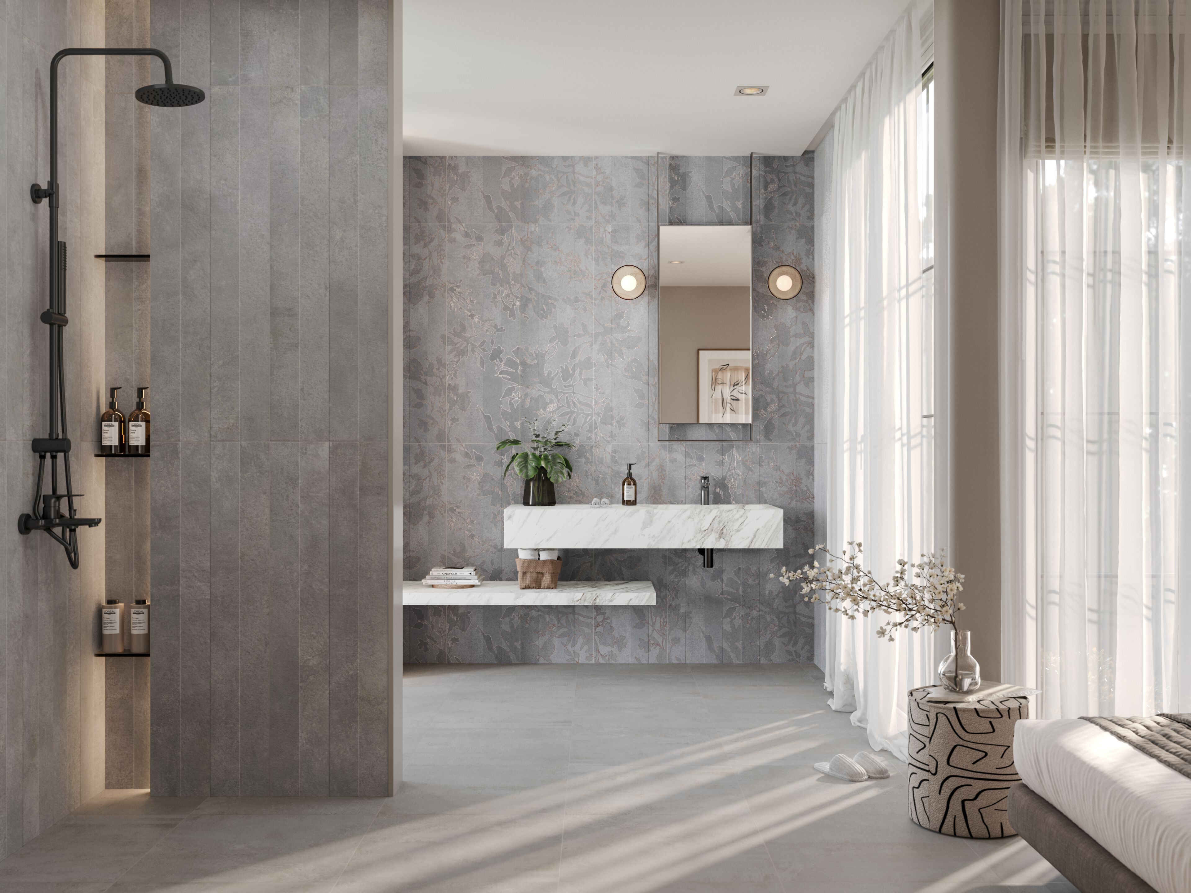 Пол / керамогранит с эффектом цемента Kaleseramik ванная комната ARCH-00140915 - Вид №6