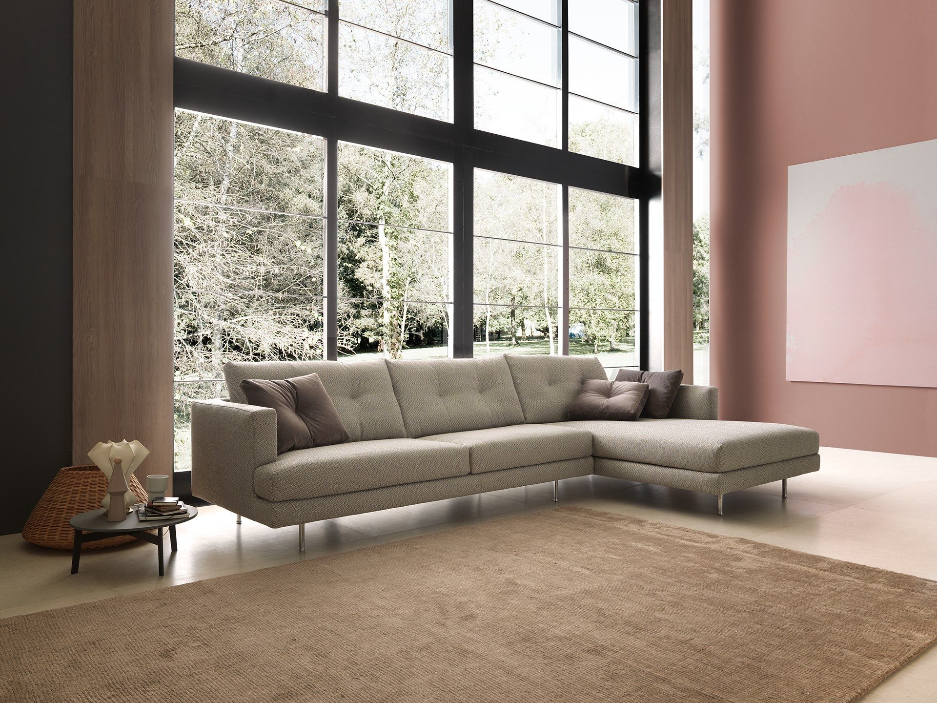 Секционный тканевый диван с полуостровом VALENTINI Maxime ARCH-00031870 - Вид №1