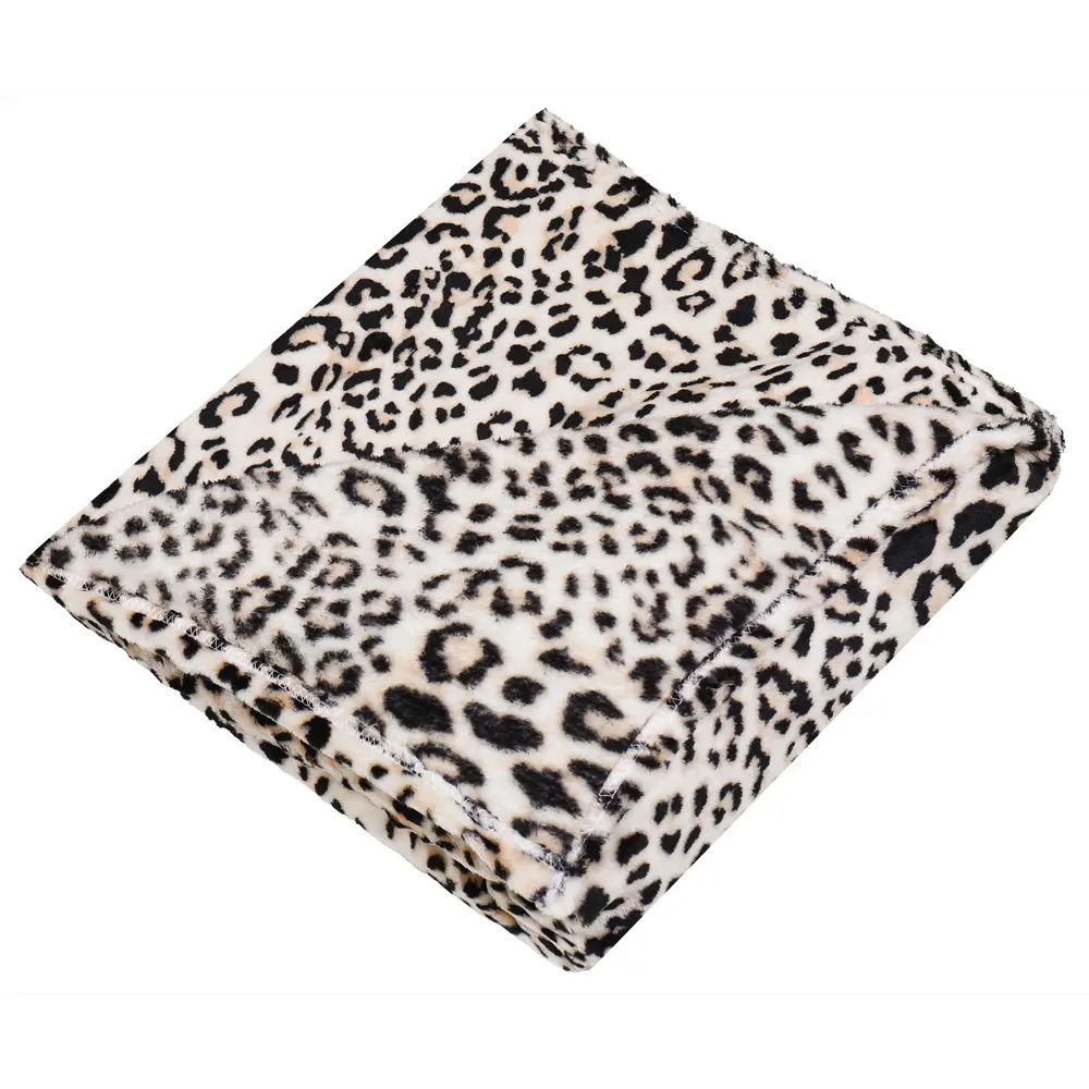 Плед Леопард 150x200 см фланель цвет бежевый TEXREPUBLIC Печатный STLM-2117086