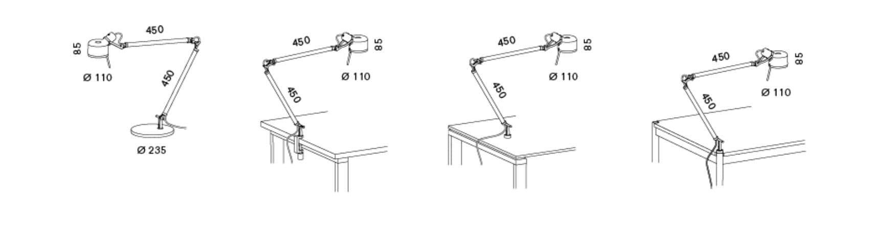 Регулируемая светодиодная настольная лампа из нержавеющей стали serien.lighting JOB ARCH-00043932 - Вид №7