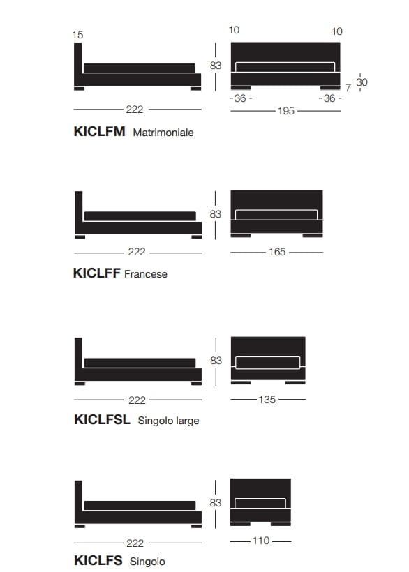 Съемная двуспальная кровать из ткани с мягким изголовьем GRUPPO FOX ночь Фокса ARCH-00077859 - Вид №5