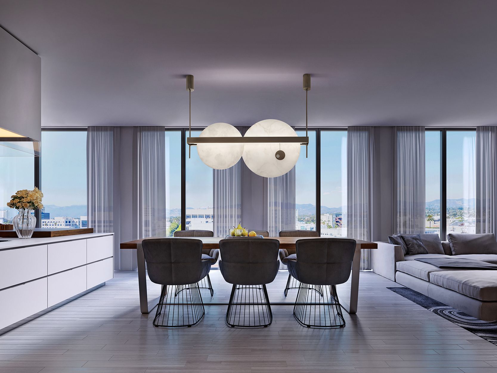 Алебастр и металлический светодиодный подвесной светильник Patrizia Volpato Luna Nuova ARCH-00130260 - Вид №1