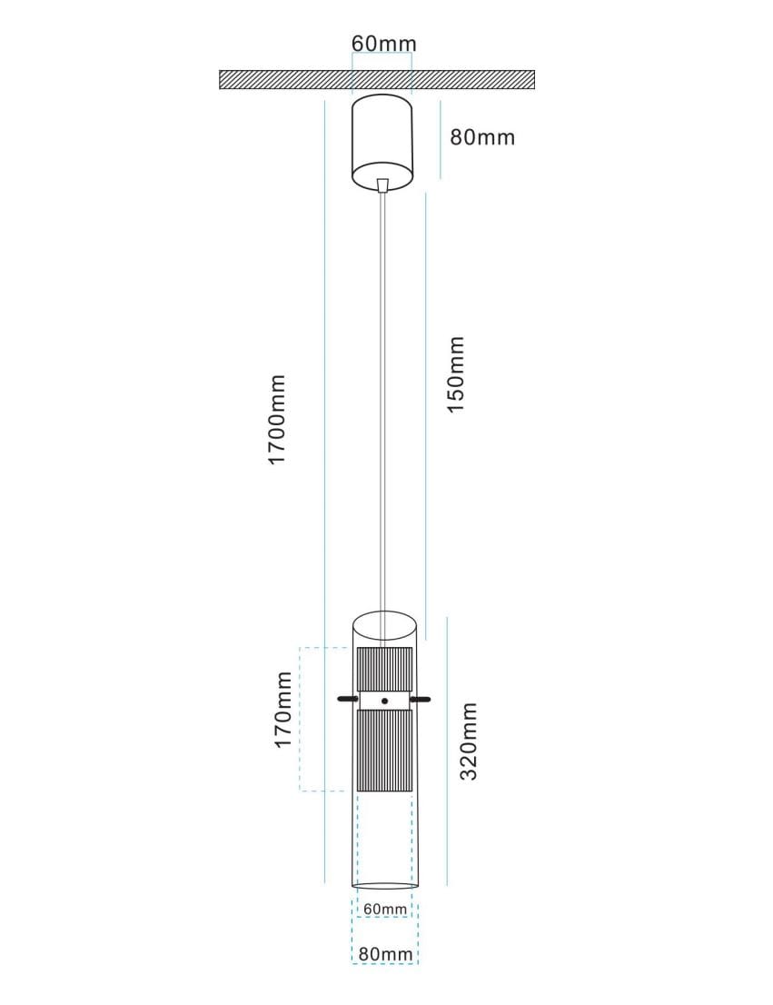 Алюминиевый и стеклянный подвесной светильник Maytoni Dynamics ARCH-00090663 - Вид №6