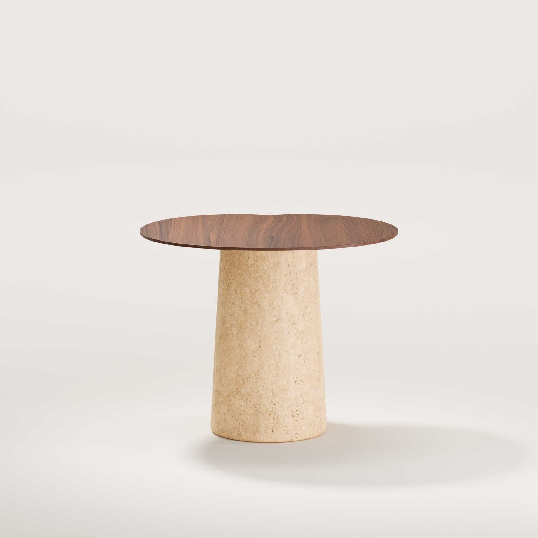 Высокий овальный журнальный столик из дерева и травертина Wewood Anchor ARCH-00147099 - Вид №8