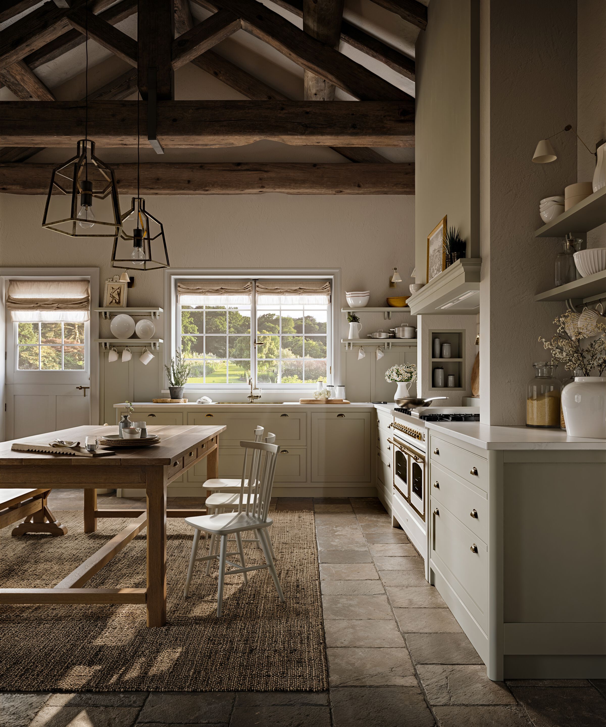 Лакированная деревянная кухня с ручками Marchi Cucine коттедж ARCH-00069262 - Вид №1