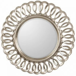Зеркало настенное круглое 90 см античное серебро Kimberly Silver ART-ZERKALO ДИЗАЙНЕРСКИЕ 00-3884102 Зеркальный;серебро