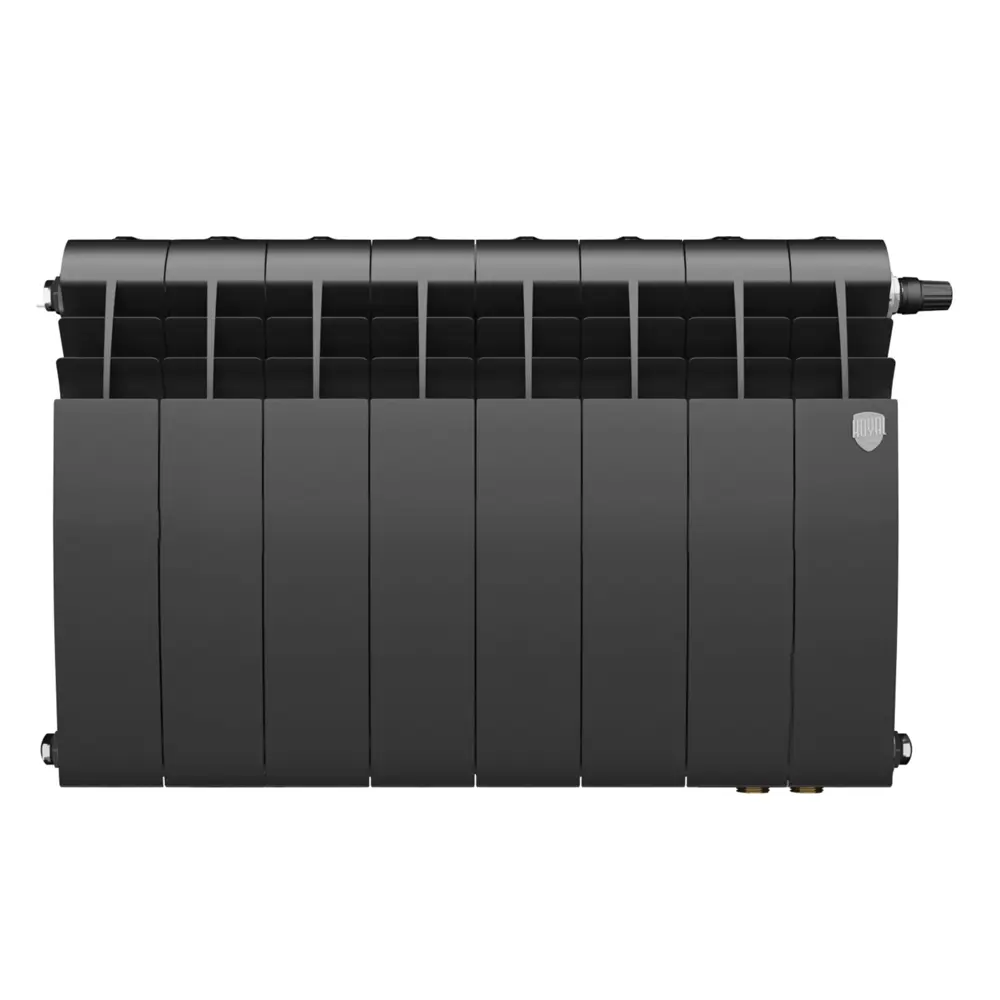 Радиатор секционный Royal Thermo Biliner 350/87 8 секций нижнее подключение биметалл черный 89391448 STLM-2200104 Отсутствует
