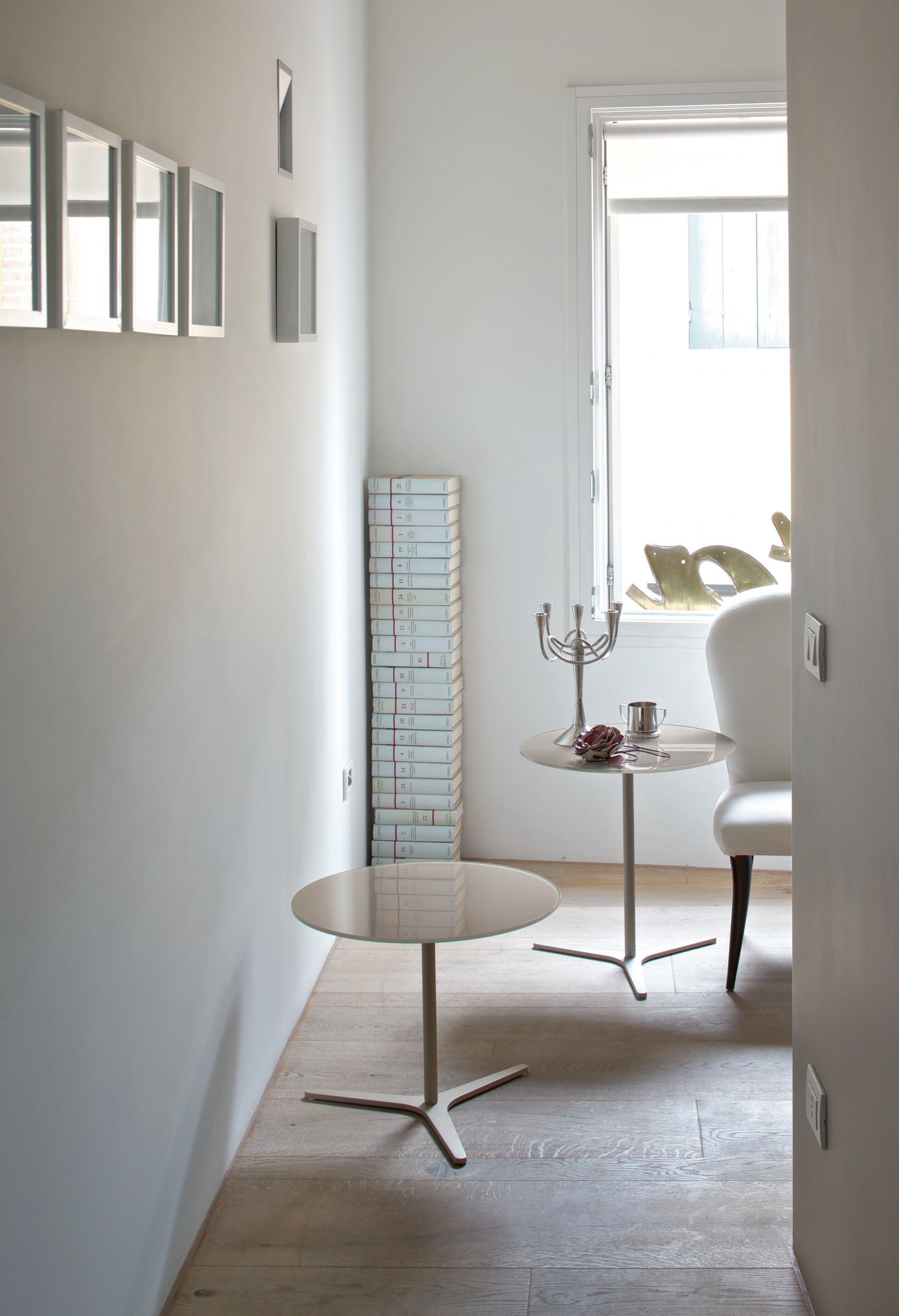 Круглый стол из стали и хрусталя Bontempi Casa ELICA ARCH-00007947 - Вид №2