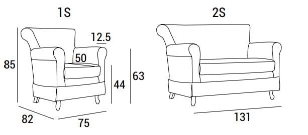 Тканевое кресло с подлокотниками Domingo Salotti 070 ARCH-00028409 - Вид №4