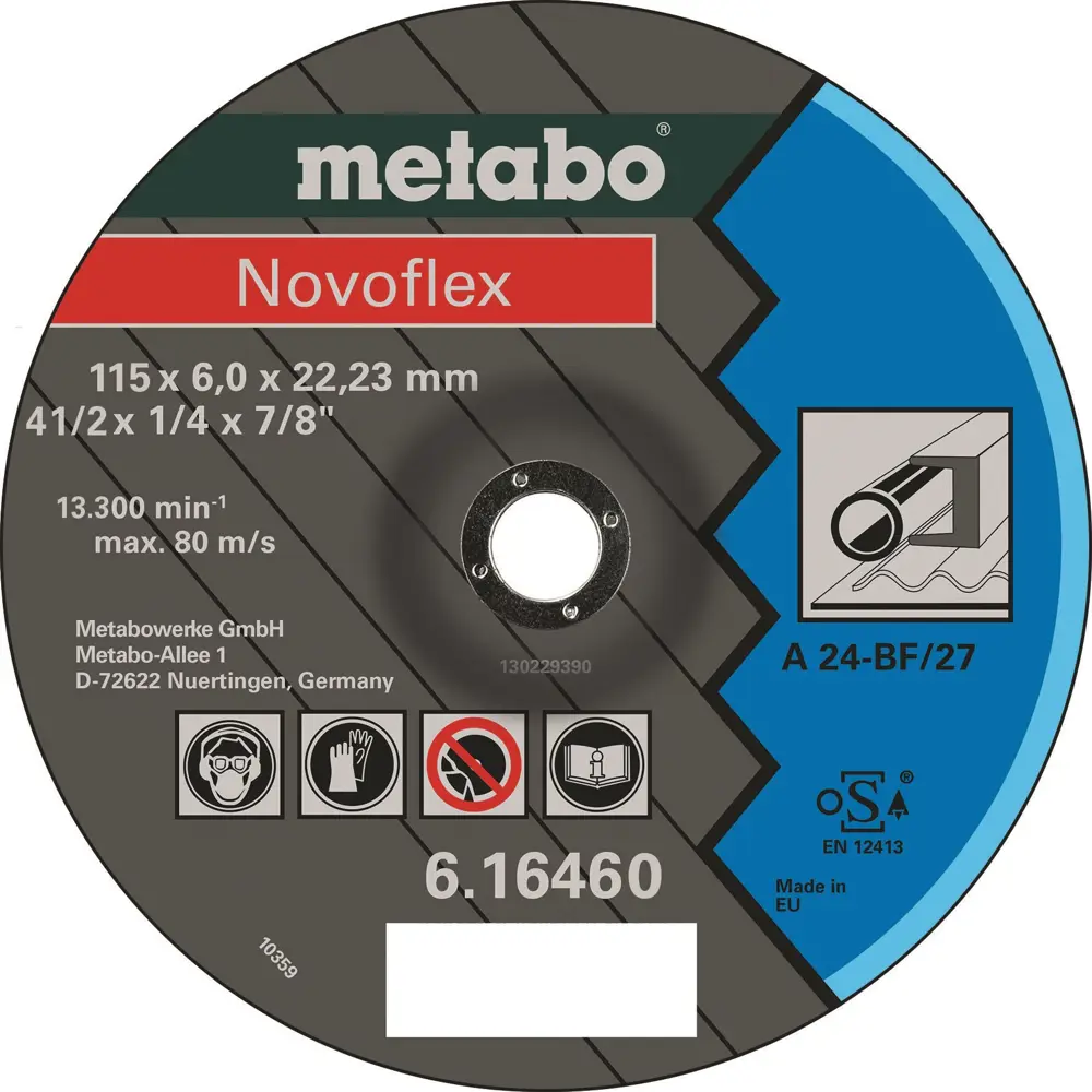 Диск зачистной по нержавеющей стали тип 27 Metabo Novoflex 616460000 115x22.2x6 мм STLM-2138691 - Вид №2