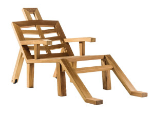 Ироко шезлонг с подлокотниками