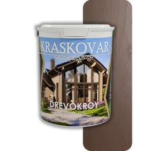 Антисептик защитно-декоративный кроющий Kraskovar Drevokroy цвет RAL 8016 коричневый 2 л
