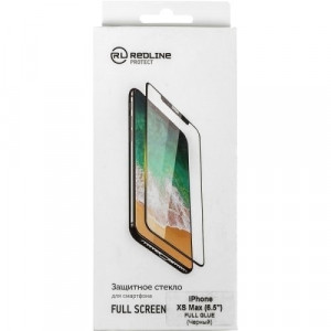 515777 Защитный экран для iPhone XS Max "Full Screen tempered glass Full Glue", черный Red Line