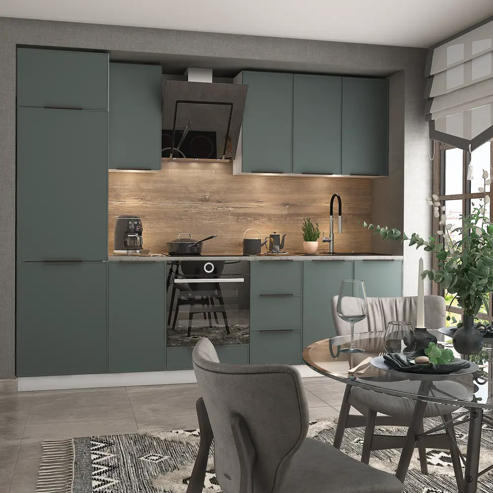 Фасад кухонного шкафа Инта 59.7x25.3 см KONSENSA МДФ цвет зеленый Инта зелёная STLM-2183901 - Вид №5