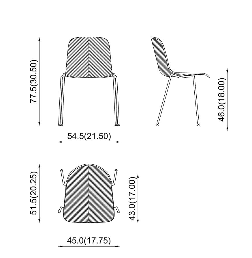 Стул из стали и дерева PIAVAL Herringbone-Contract ARCH-00007697 - Вид №2