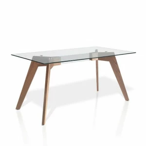 Обеденный стол прямоугольный стеклянный 160см Sofisticado от Angel Cerda ANGEL CERDA  00-3865648 Орех;коричневый;прозрачный