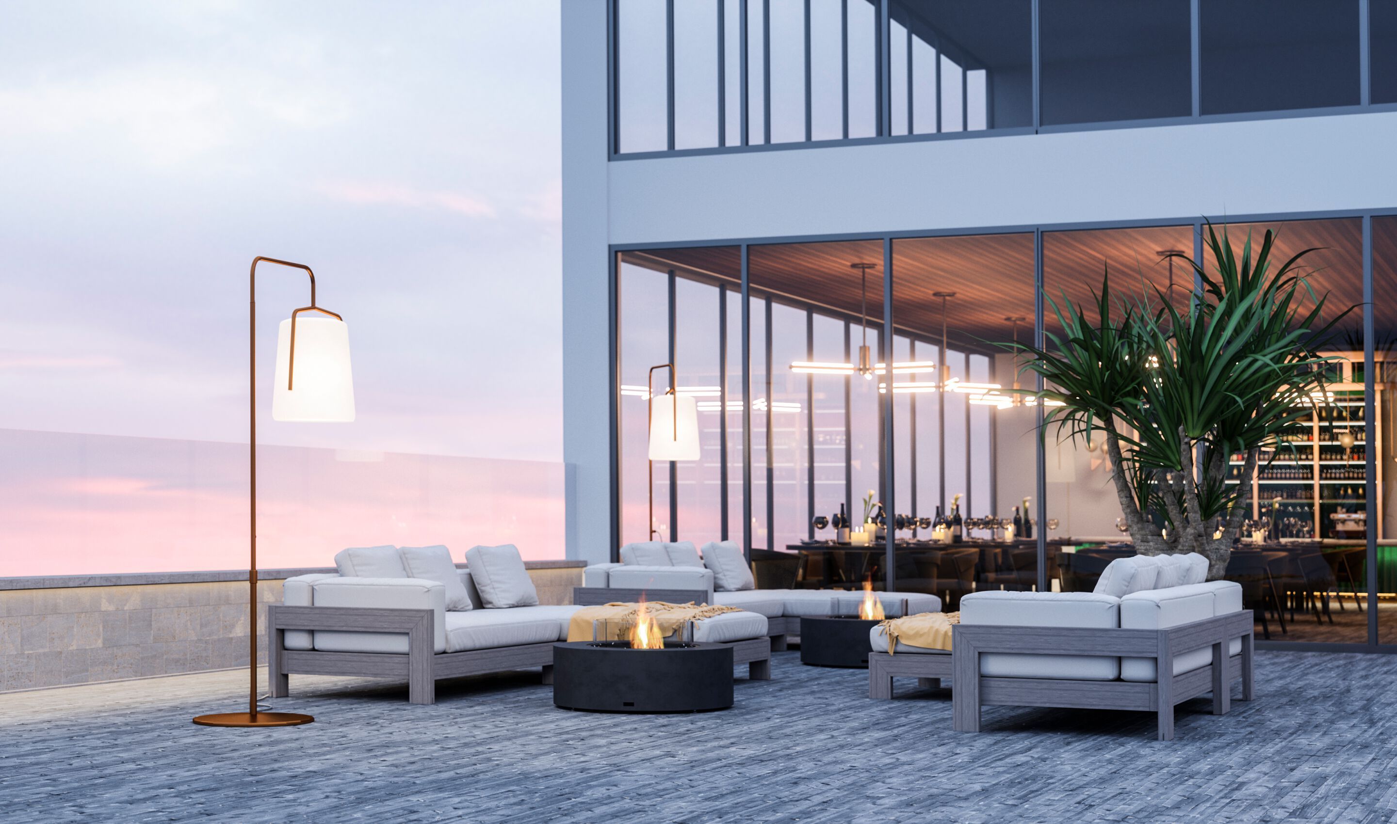 Центральный камин на биоэтаноле или газе EcoSmart Fire Противопожарные столы ARCH-00075087 - Вид №1