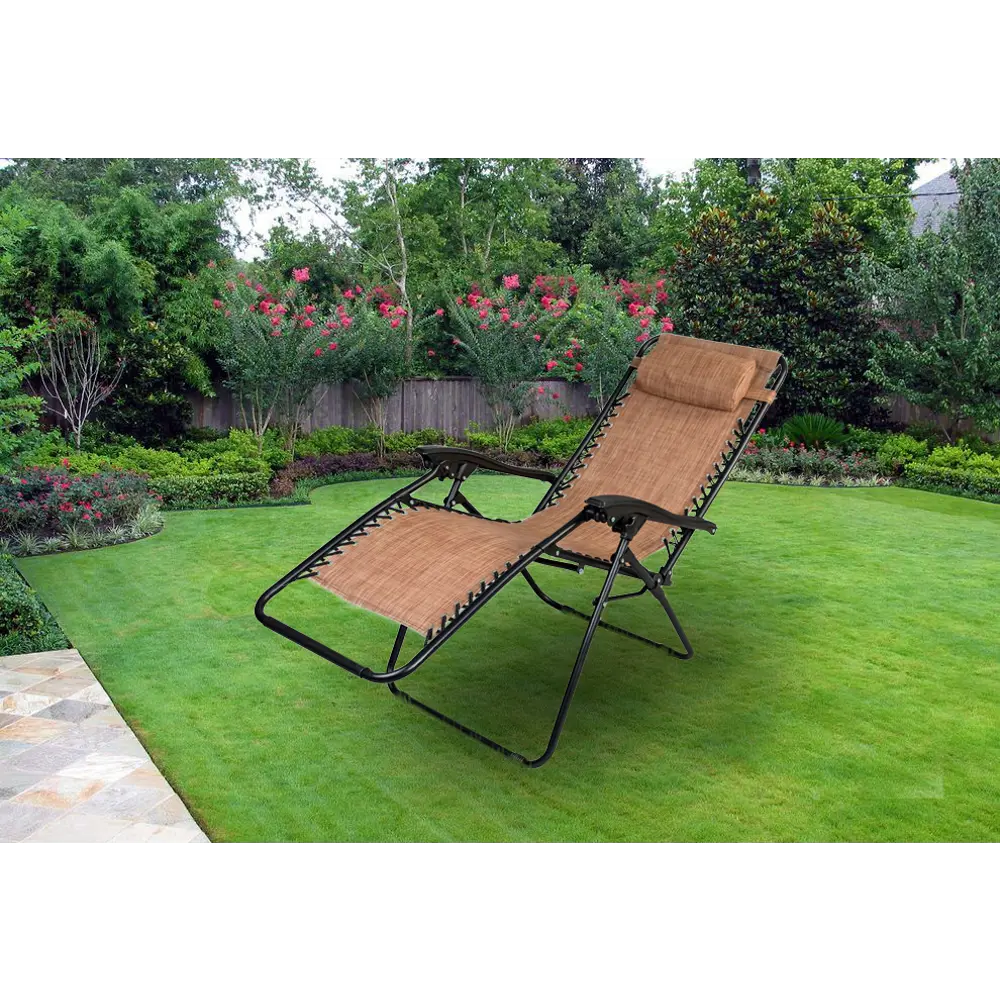 Шезлонг складной GreenGard Бриз 100x63x97 см сталь/ ткань черный/бежевый STLM-2131635 - Вид №4