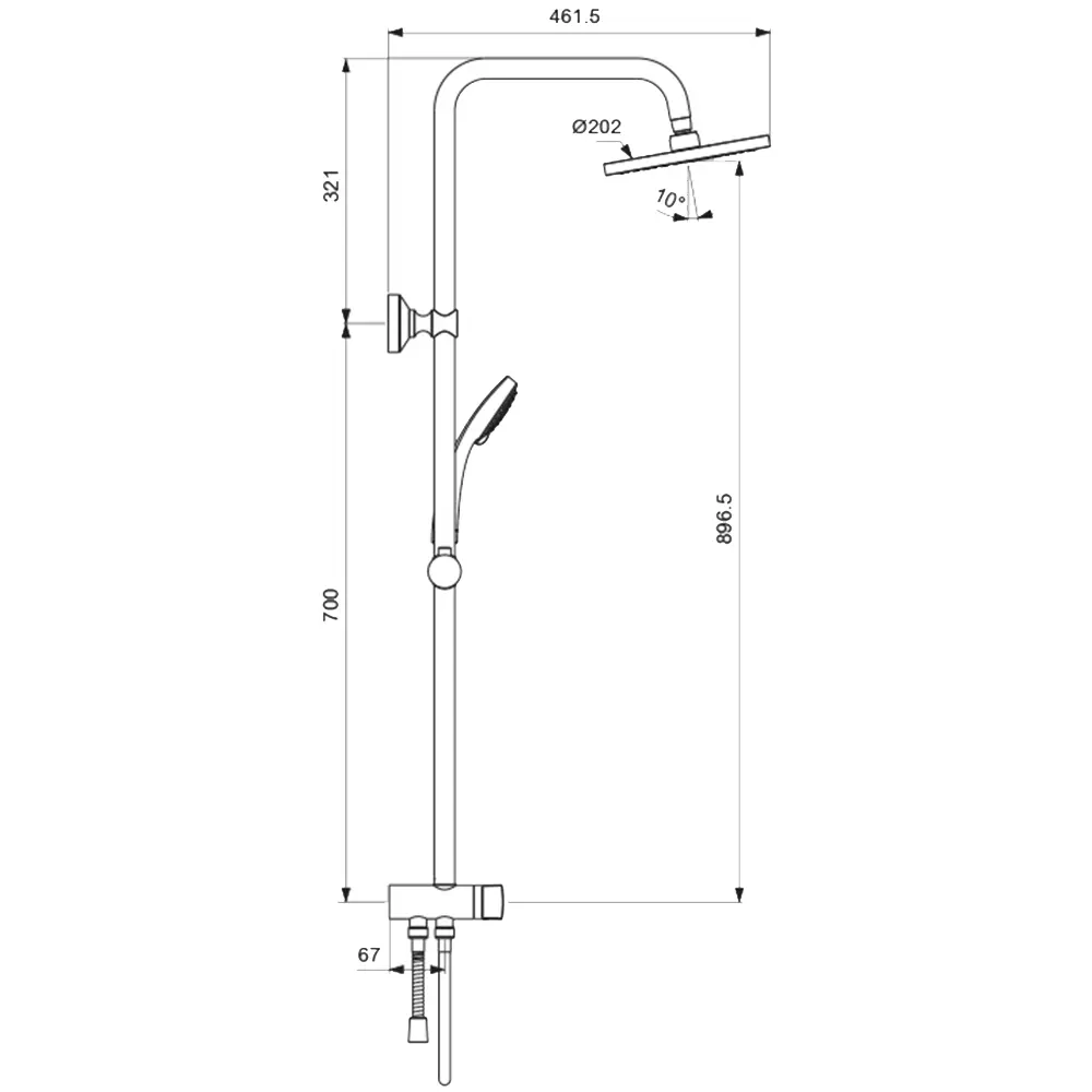 Душевая стойка Vidima Balance BA274AA