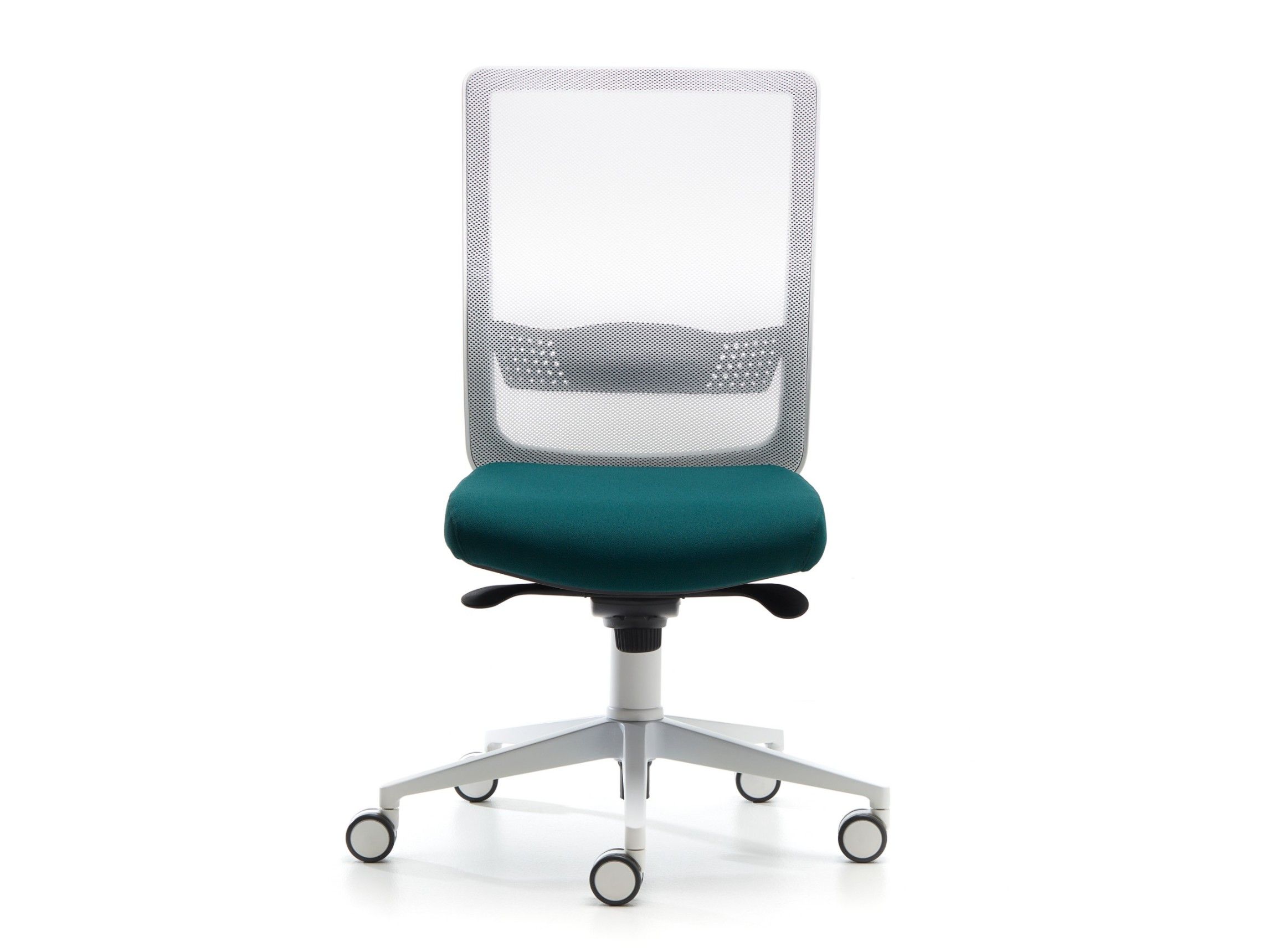 Сетчатый поворотный стул с регулируемой высотой и колесами VAGHI Bursa Evo White ARCH-00079813