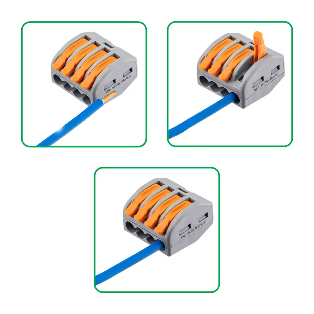 Клеммы соединительные монтажные с рычажком Duwi СМК 222-414 4-проводные 4мм² серые 50шт 26679 6 STLM-2152418 - Вид №4