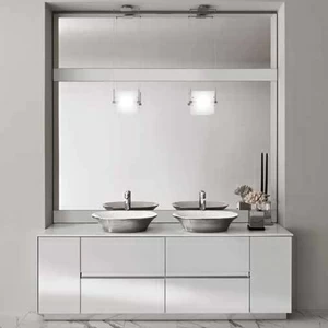 Комбинация ванной комнаты F04/b в отделке VETRO bianco ceramicato MILLDUE FOUR SEASONS