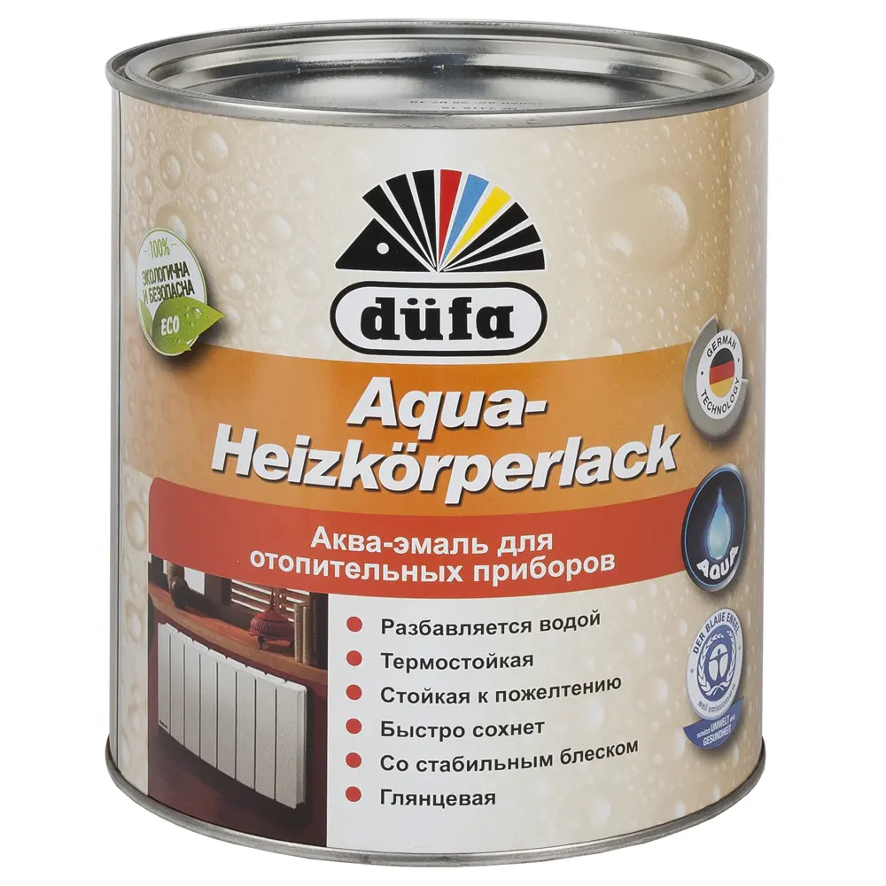 Эмаль для радиаторов Dufa Aqua-Heizkorperlack цвет белый 2.5 л STLM-2153710