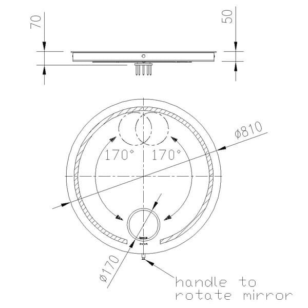Круглое зеркало со встроенным освещением Spekkio Rotary LED ARCH-00150822 - Вид №7