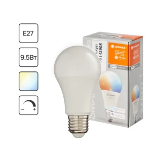Лампа умная светодиодная Wi-Fi Osram Smart Plus E27 220-240 В 9.5 Вт груша матовая 1055 лм изменение оттенков белого