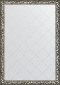 BY 4501 Зеркало с гравировкой в багетной раме - византия серебро 99 mm EVOFORM Exclusive-G