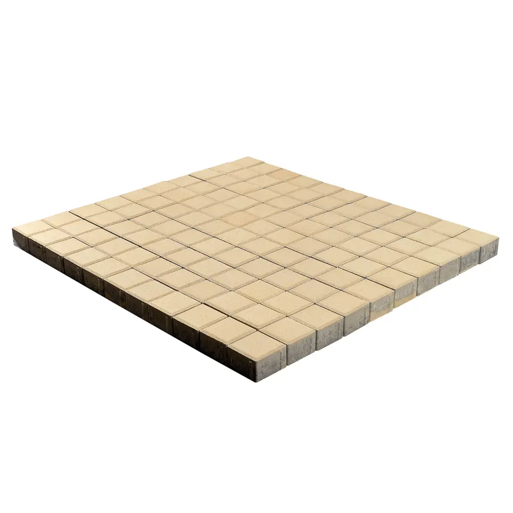 Плитка тротуарная двухслойная Braer Лувр 100x100x60 мм цвет песочный Santreyd STLM-2121126 - Вид №1
