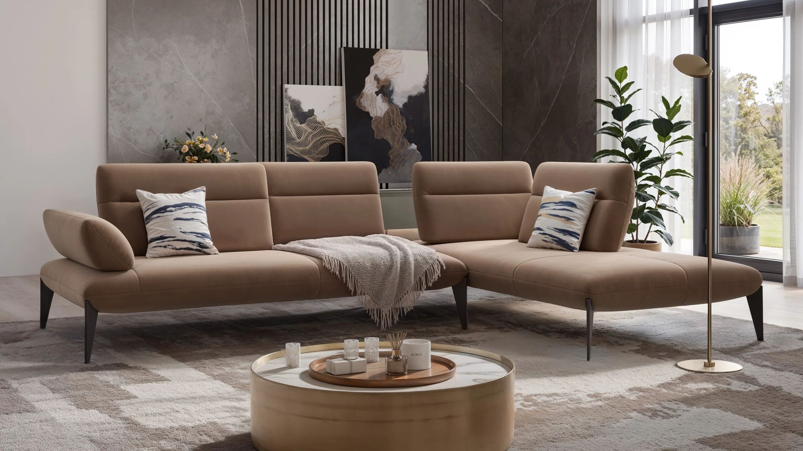 Тканевый диван с полуостровом Sofanella Лацио ARCH-00123923 - Вид №5