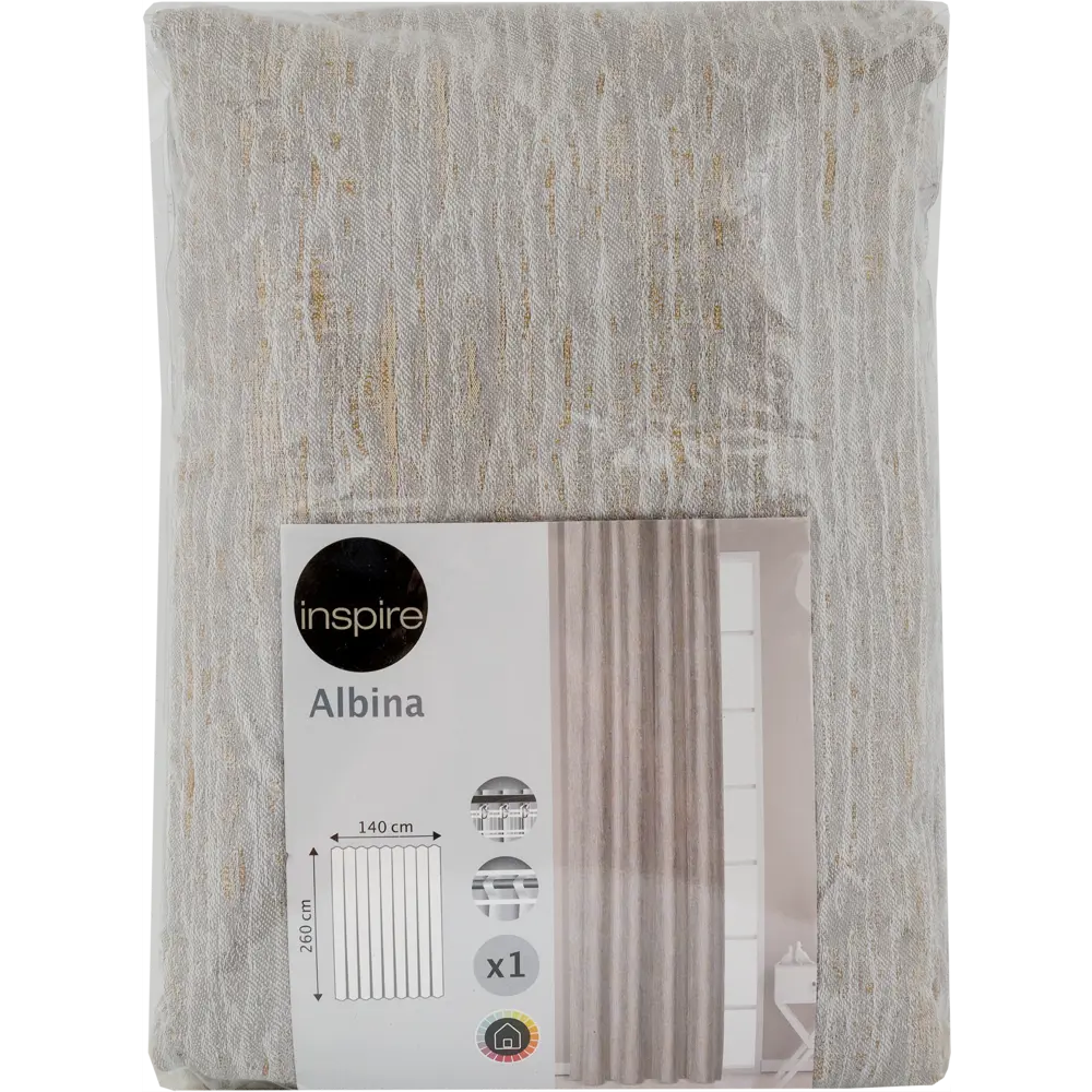 Штора на ленте «Albina», 140х260 см, структура, цвет серый 82135890 STLM-2134319 Santreyd  - Вид №4