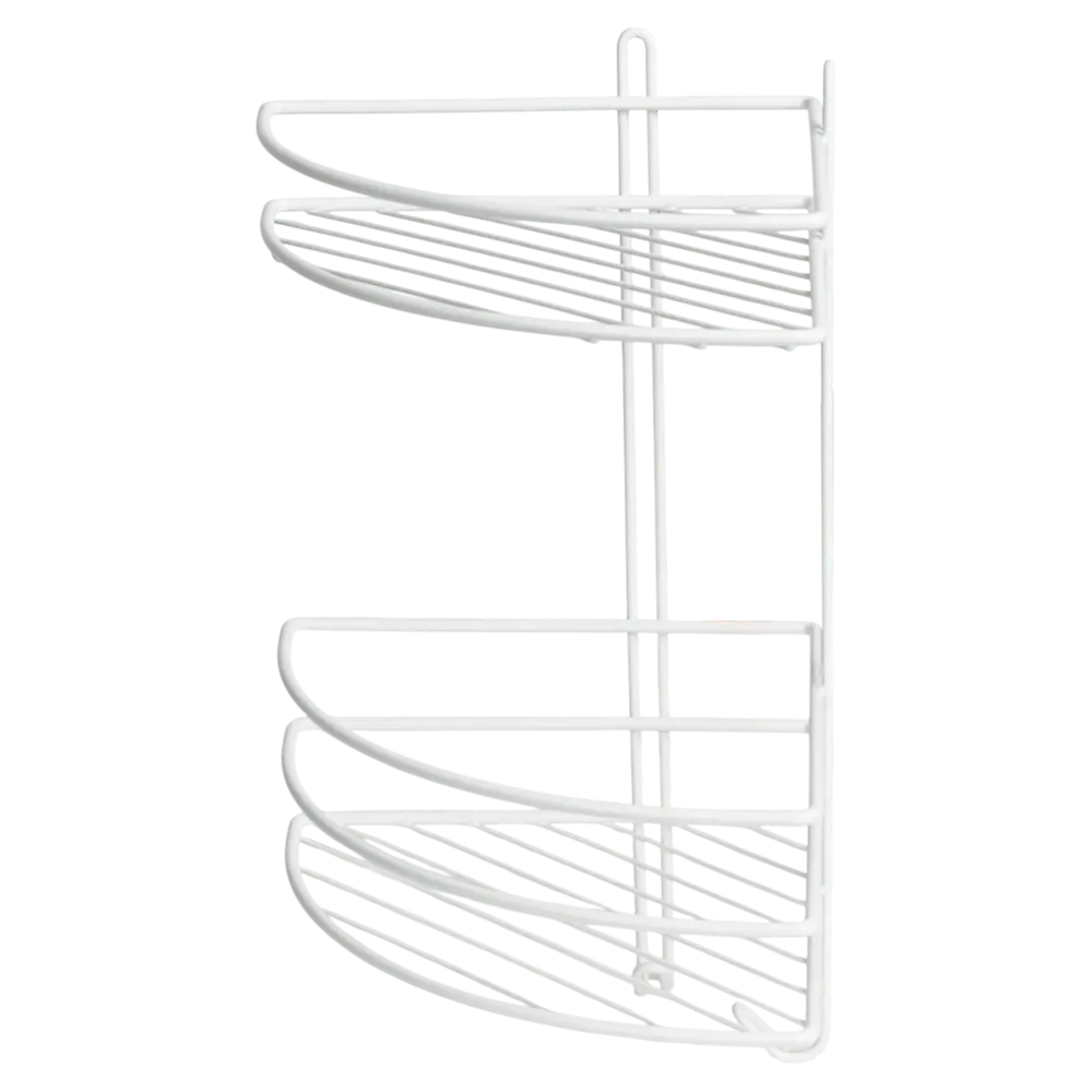 Угловая полка Proffero для ванной - 2 яруса, сталь белая 89432455 Santreyd STLM-1582047