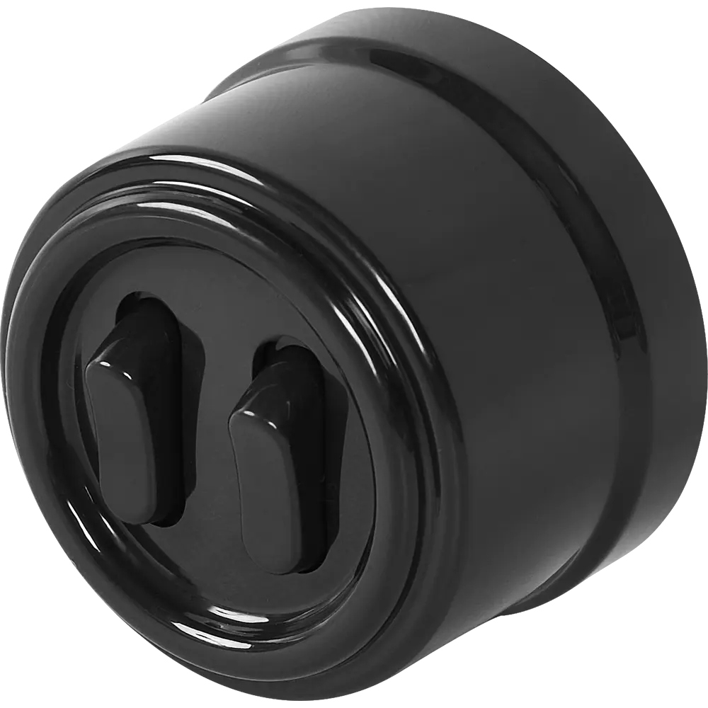 Выключатель двухклавишный Electraline в глянцевом коричневом исполнении 84229197 Лофт STLM-0047231