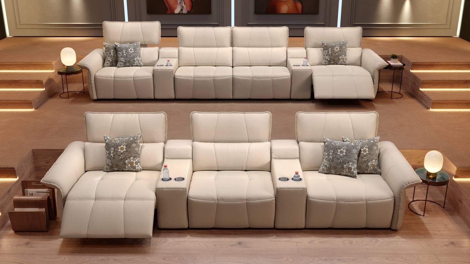 4-местный кожаный диван с откидной спинкой Sofanella ADRIA KINO ARCH-00128694 - Вид №1