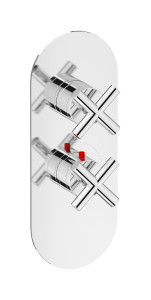 EUA112NPNWO Комплект наружных частей термостата на 1 потребителей - вертикальная овальная панель с ручками Wow IB Aqua - 1 потребитель