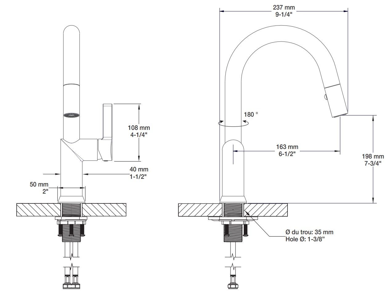 Смеситель для кухни с поворотным изливом BARIL Vision ARCH-00073993 - Вид №2