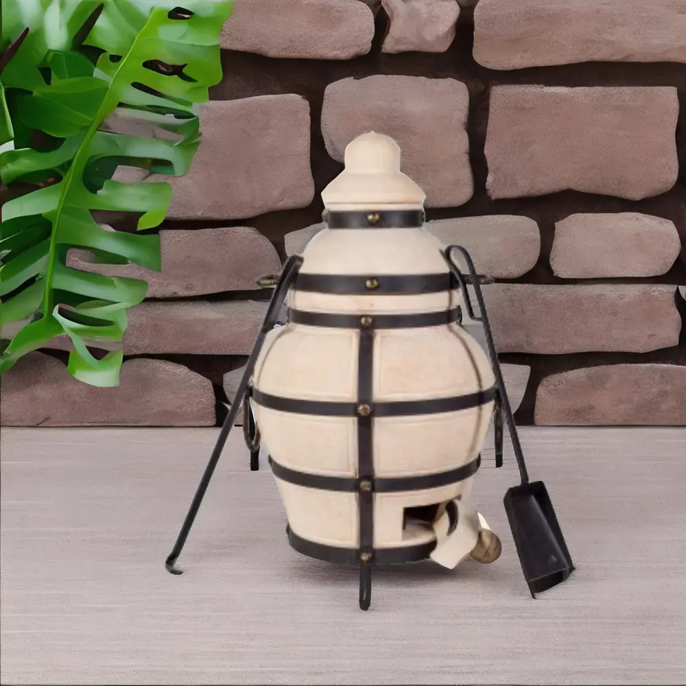 Тандыр Ахмат ø45 h75 см керамика/сталь бежевый Santreyd STLM-2203791 - Вид №1