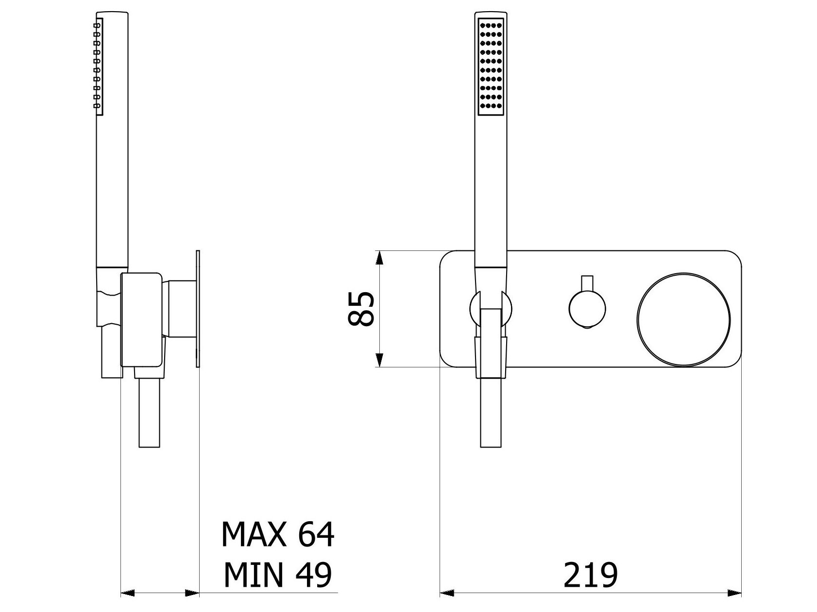 Мраморный встраиваемый смеситель для душа с ручным душем IB мрамор + мрамор Elle ARCH-00137390 - Вид №17