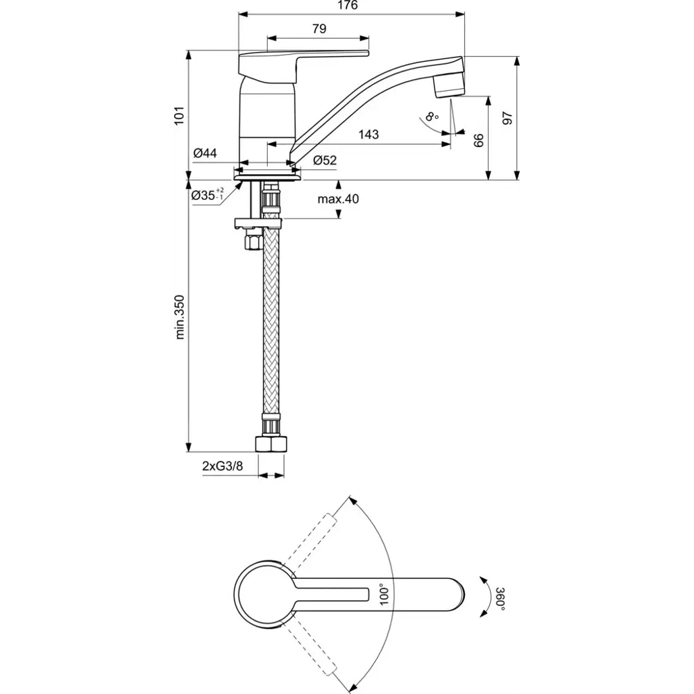 Смеситель для раковины Ideal Standard Idealstyle однорычажный цвет хром STLM-2177889 - Вид №4