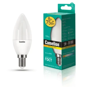 Светодиодная лампа Camelion LED8-C35/830/E14 12385